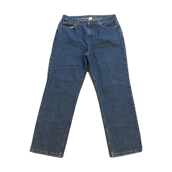 Liz Claiborne Straight Leg Denim Jeans ~ Sz 12P ~ Blue ~ High Rise ~ 28" Inseam - Picture 1 of 6